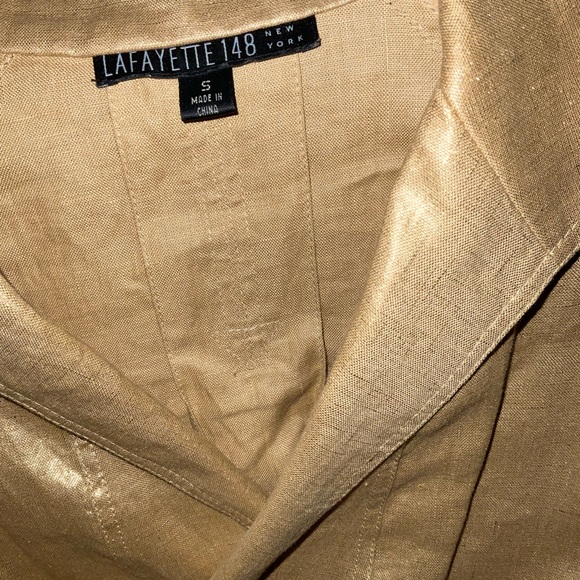 LAFAYETTE 148 NEW YORK SMALL gold blazer suit jacket - Picture 3 of 9